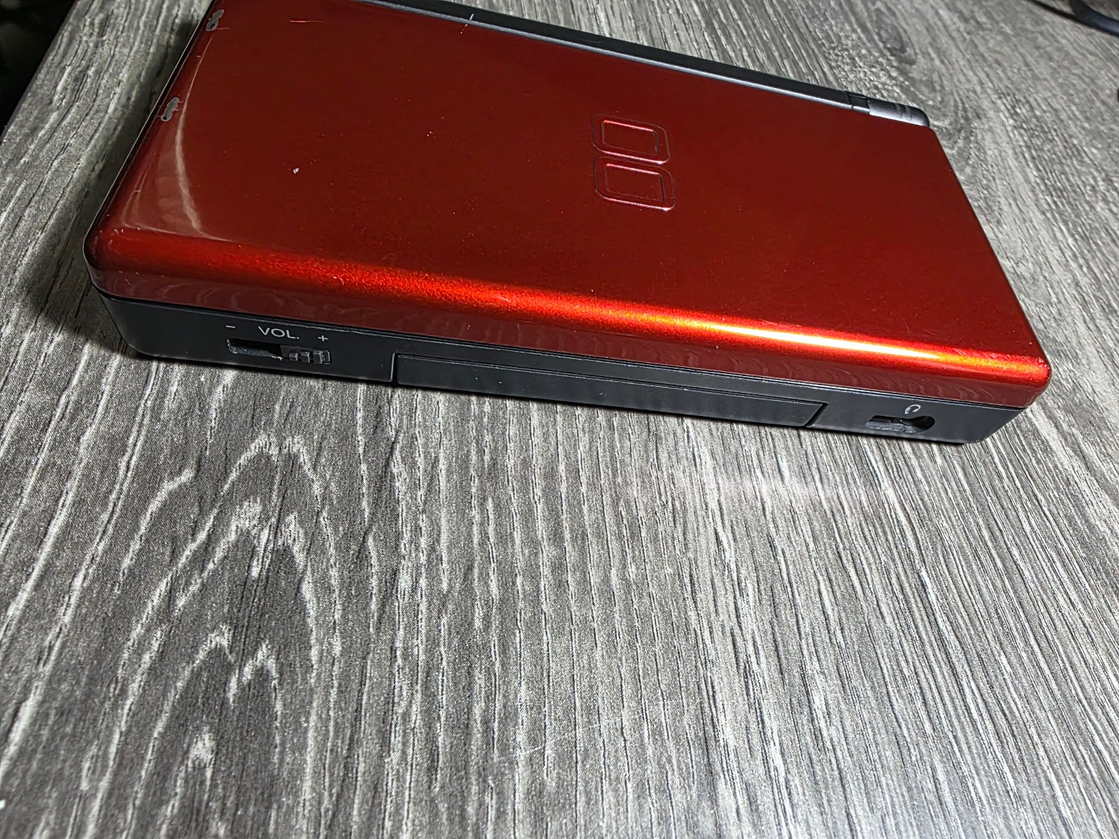 Nintendo DS Lite Red System Console W/ Stylus, GBA Port Cover, Charger TESTED