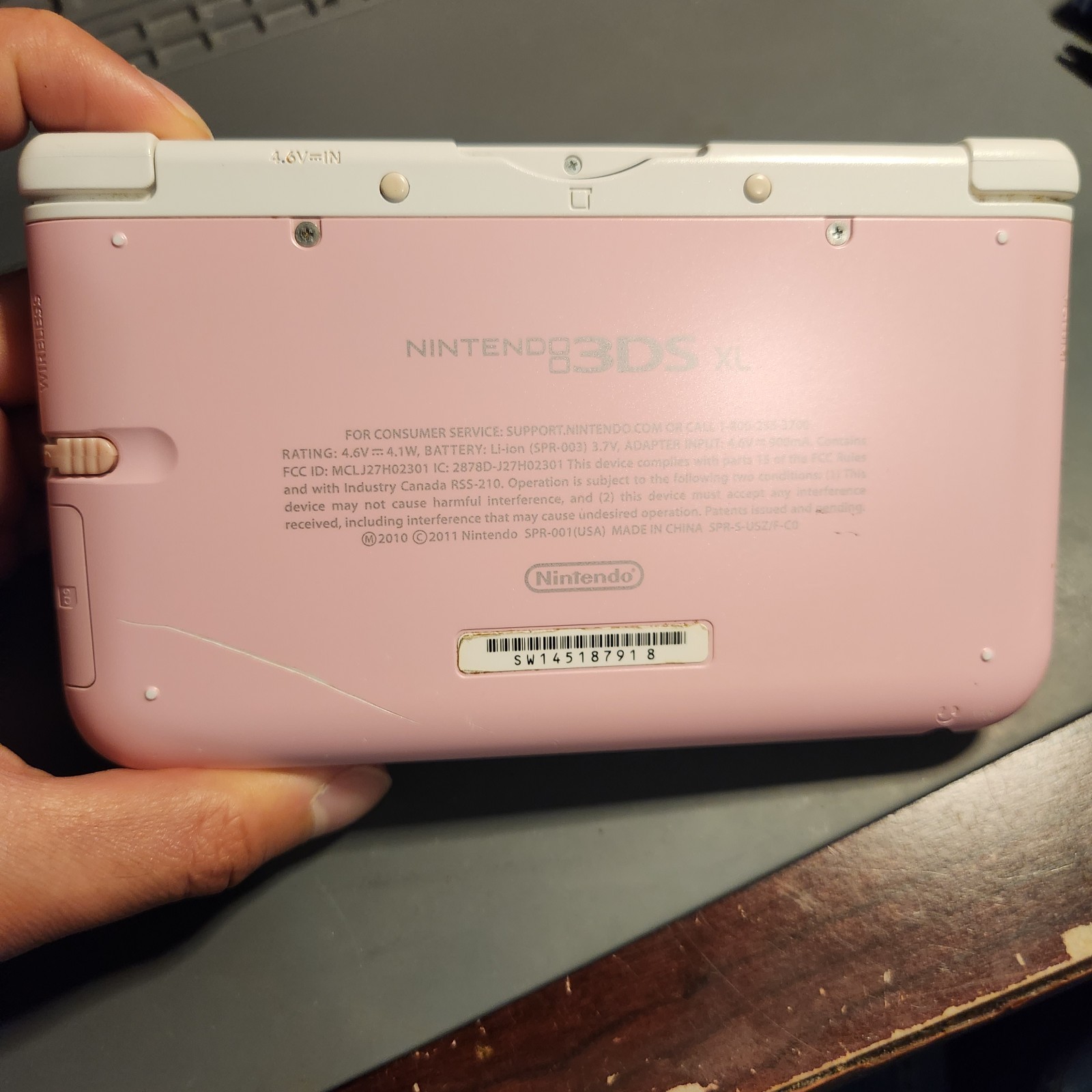 Nintendo 3DS XL White & Pink Handheld System w/Charger FREE Ship!