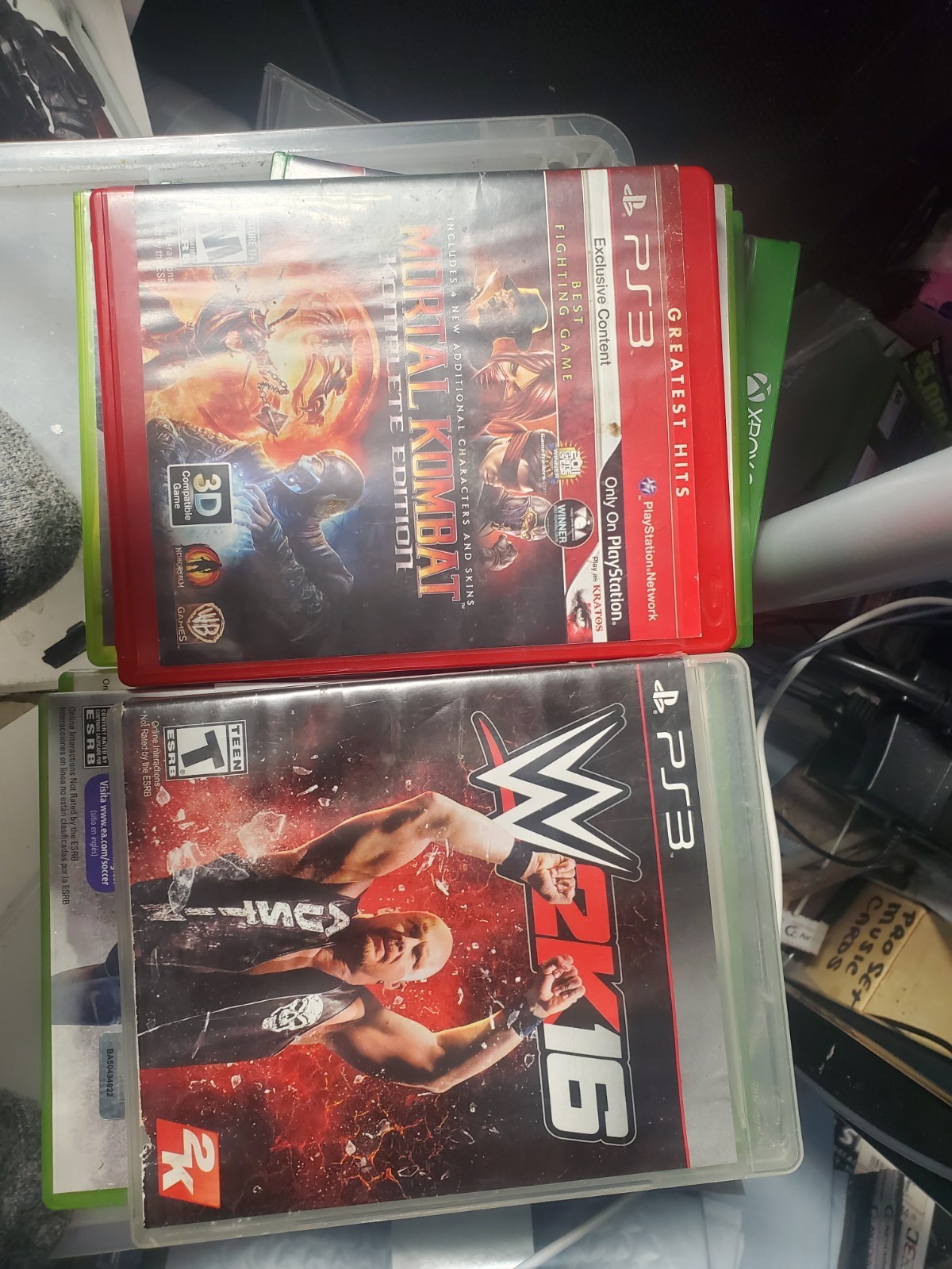 LOT OF 2: PS3 Mortal Kombat Komplete Edition + WWE 2K16 [COMPLETE + MANUAL]