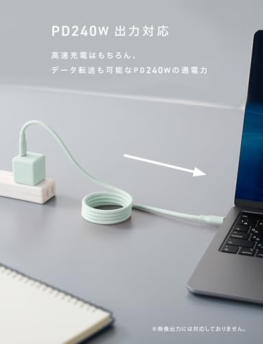 CIO Soft Spiral Silicone Cable CtoC Type-C/USB-C Fast Charging with Magnetic