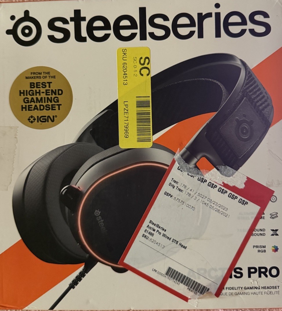 SteelSeries Arctis Pro Wired USB Over-Ear Headset w/ Boom Mic, Black