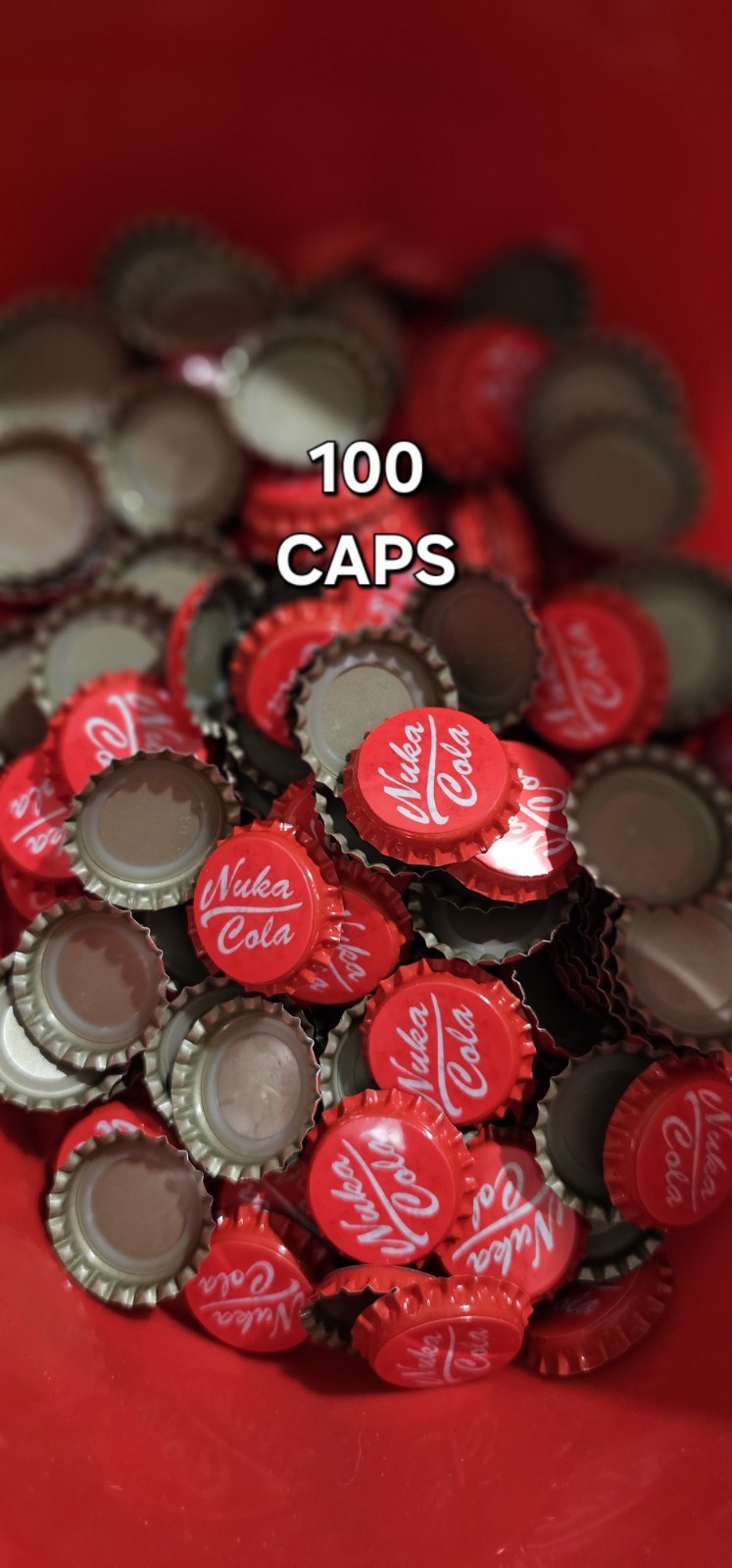 Fallout Bottle Caps Bulk Lot Of 100 Caps *Unofficial, Handmade*
