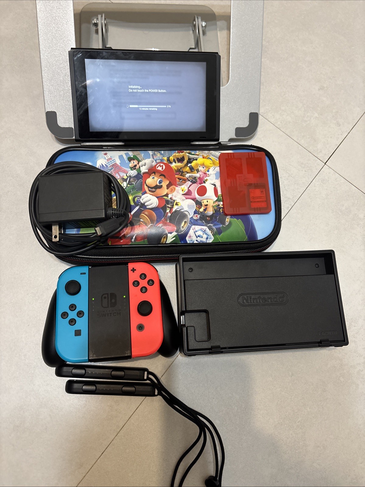 Nintendo Switch Complete Bundle w/Red/Blue Joy-Cons, Dock, Cords, Works