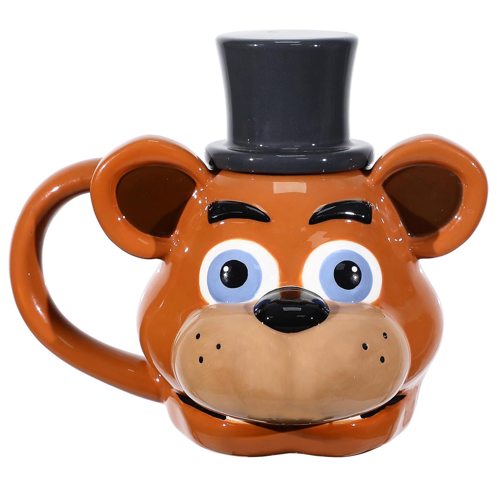 Five Nights At Freddy’s Sculpted Freddy Fazbear Ceramic Mug With Hat Lid 23 oz