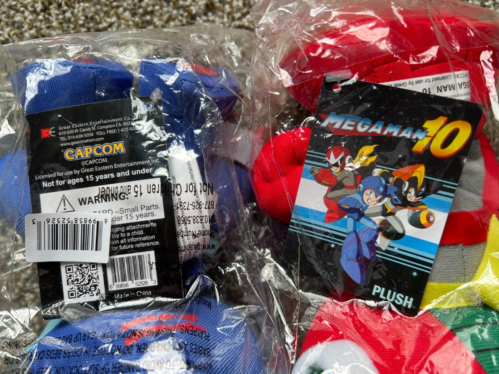 Megaman X 10 Plush Set – Mega Man and Proto Man – New/Sealed with Tags – Vintage