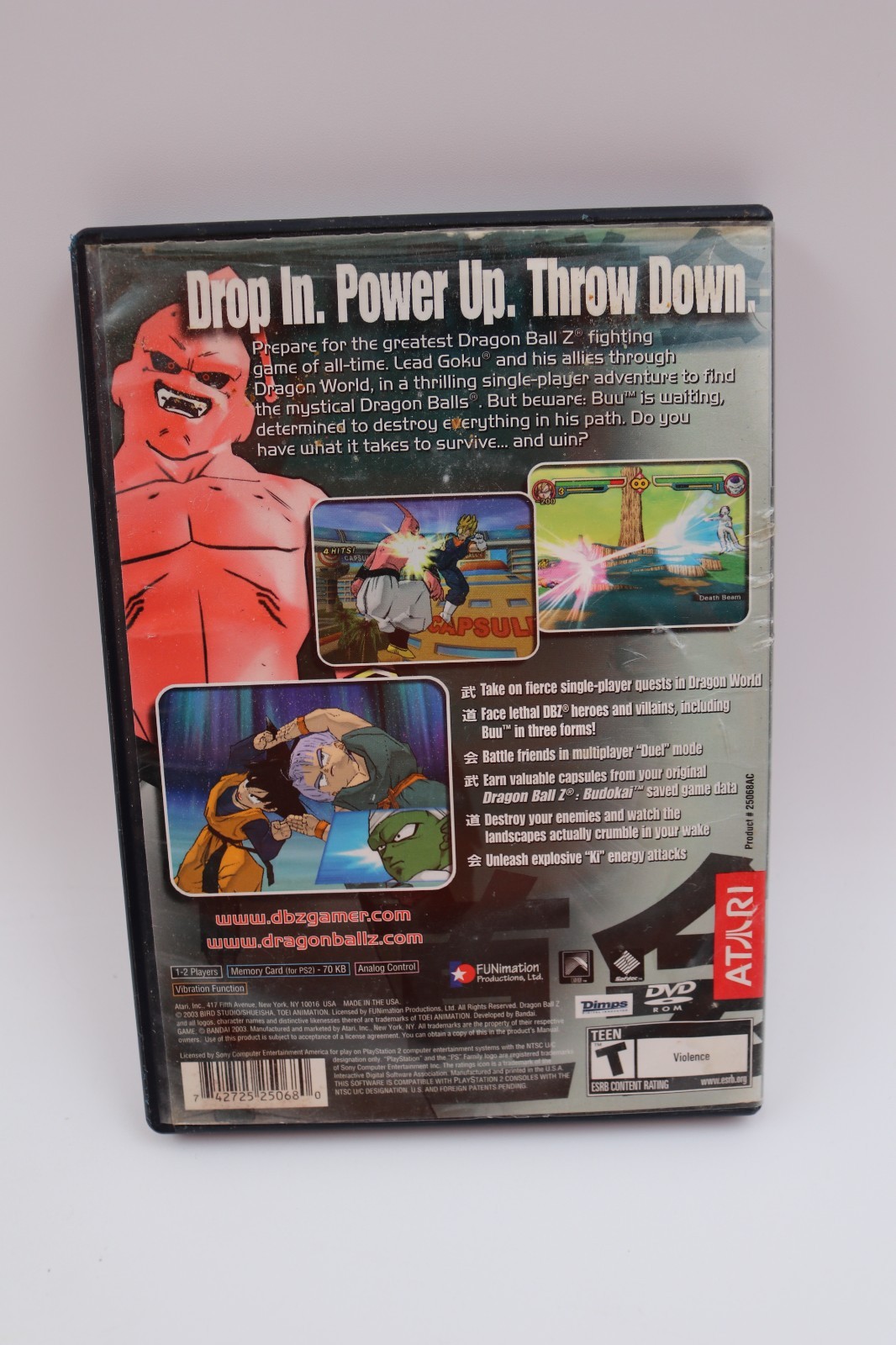 Dragon Ball Z: Budokai 2 (Sony PlayStation 2, 2003) PS2 Missing Manual TESTED