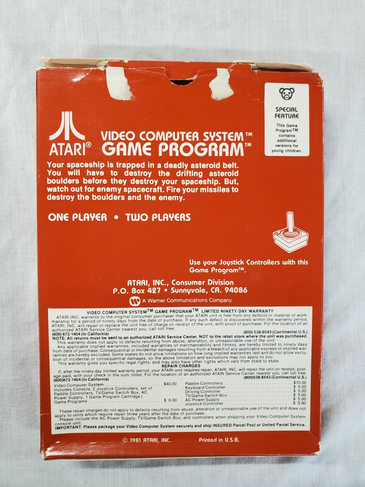 Atari 2600 Asteroids CIB Complete In Box (B015)