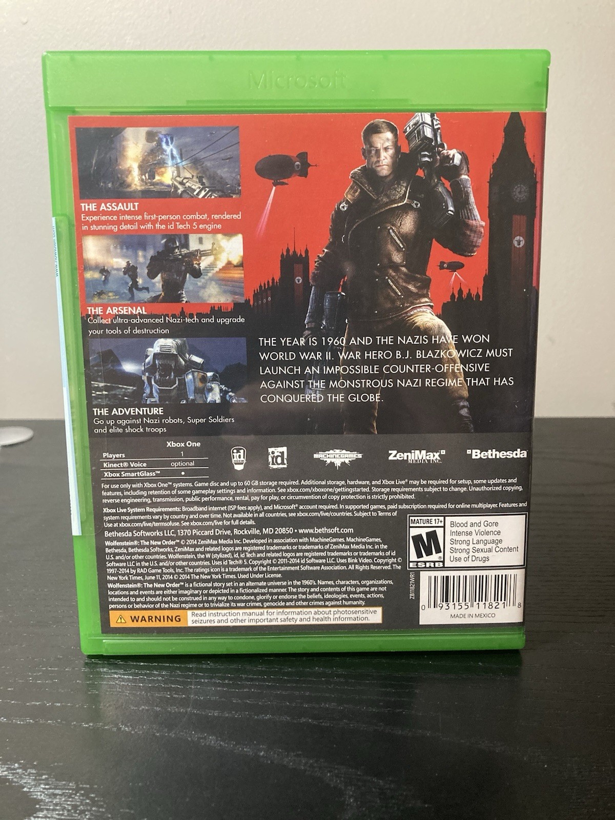 Wolfenstein The New Order Xbox One Factory Sealed New (No Cellophane)