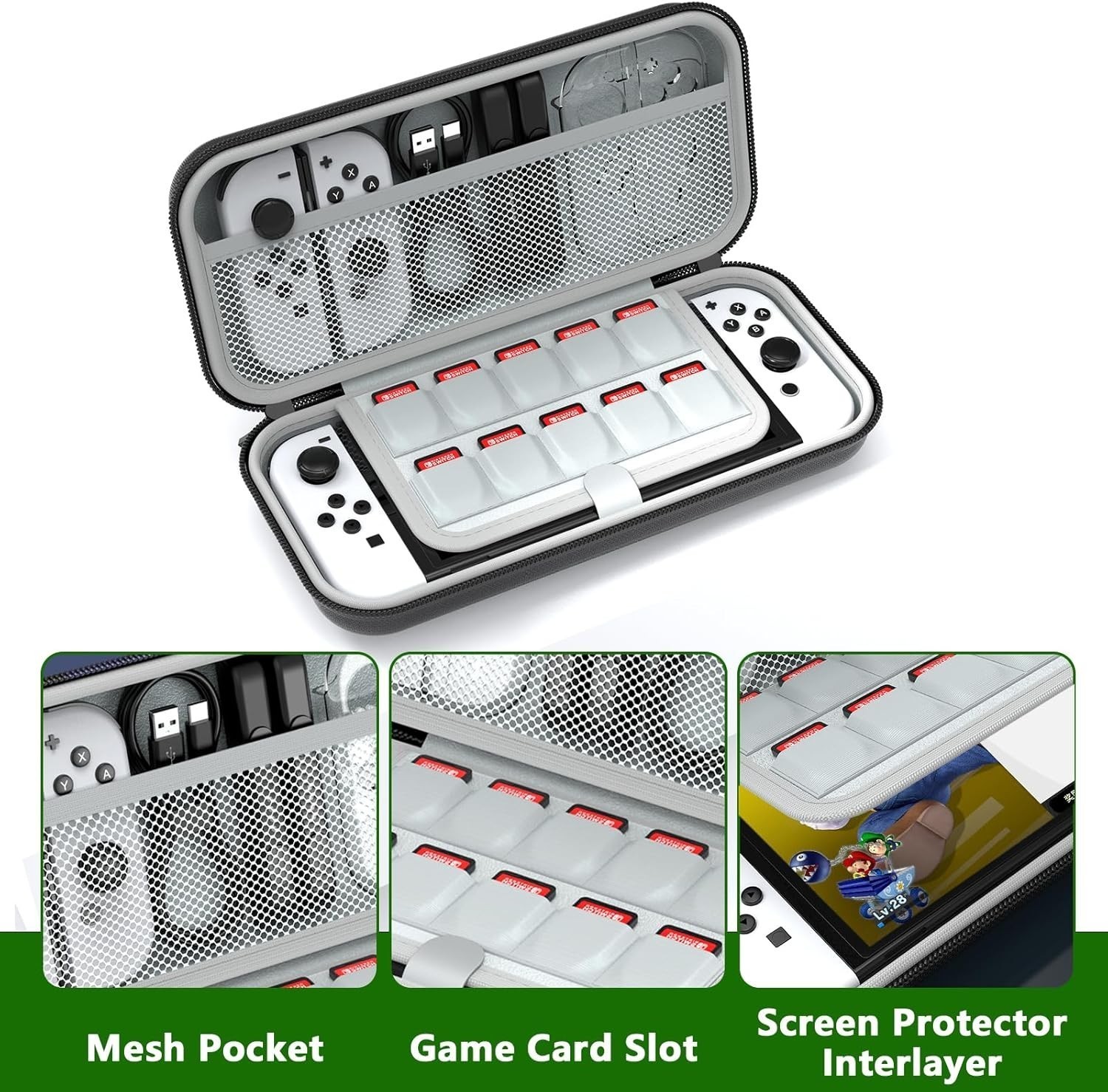 27 in 1 Upgraded Switch OLED Accessories, Switch Accessory Bundle Kit For Gift,c