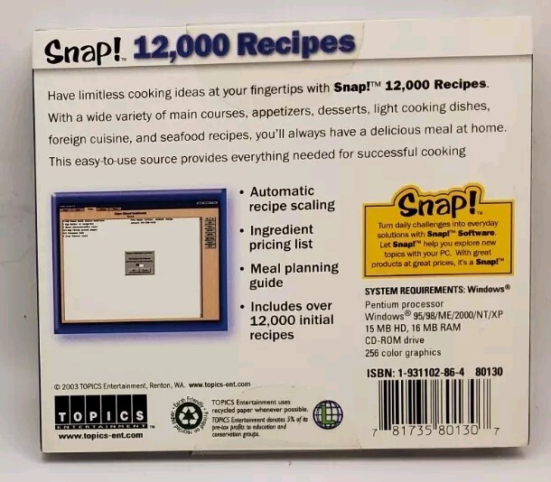 Snap! Everyday Solutions – 12,000 Recipes