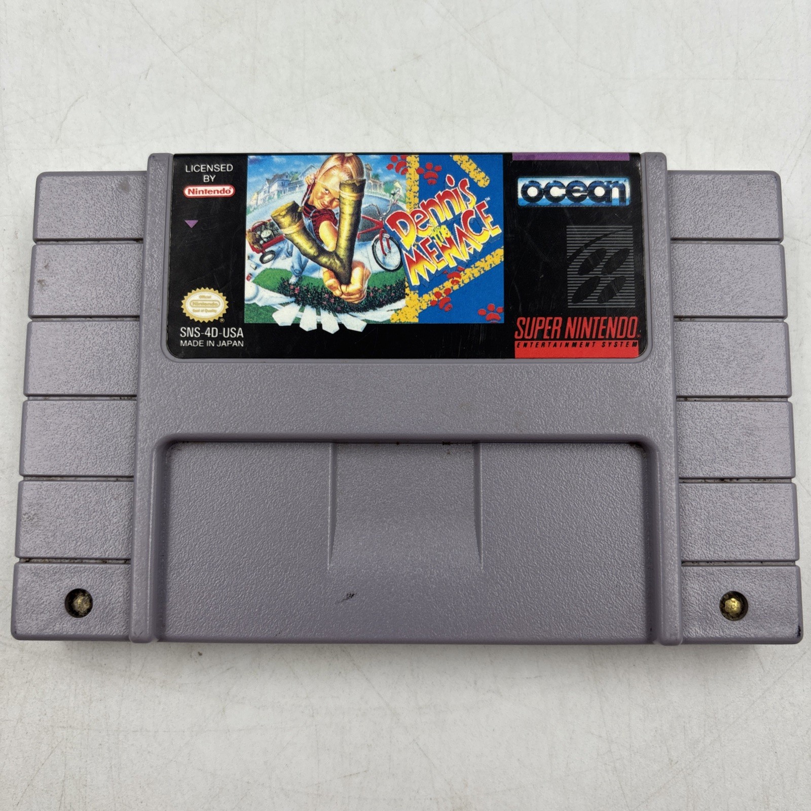 Dennis The Menace (Super Nintendo Entertainment System, 1993) Cartridge Cleaned