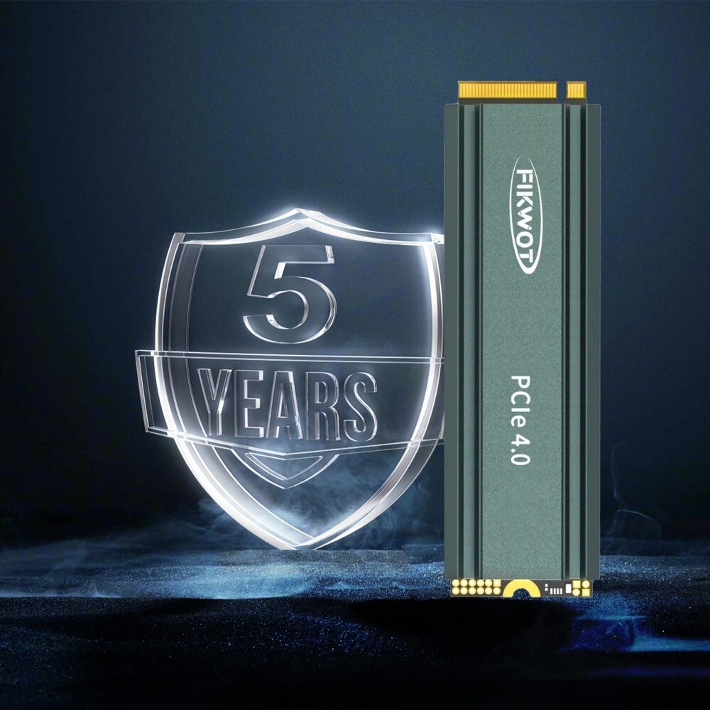 Fikwot 512GBSSD PS5 PCIe 4.0 TLC NVMe M.2 Internal Solid State Drive w/ Heatsink
