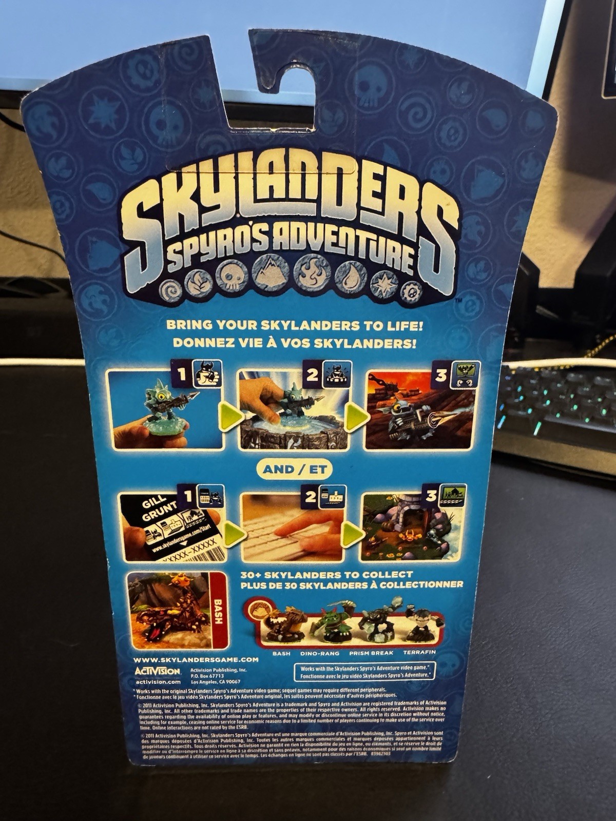 Blue Bash Character Figure Skylanders Spyro’s Adventure w/ Card & Sticker
