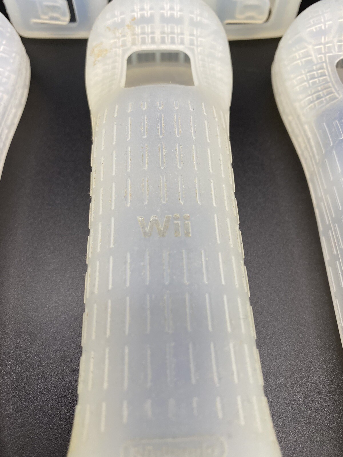 Used Nintendo Wii Remote Rubber Silicone Gel Cover Sleeves Clear Lot Of 5
