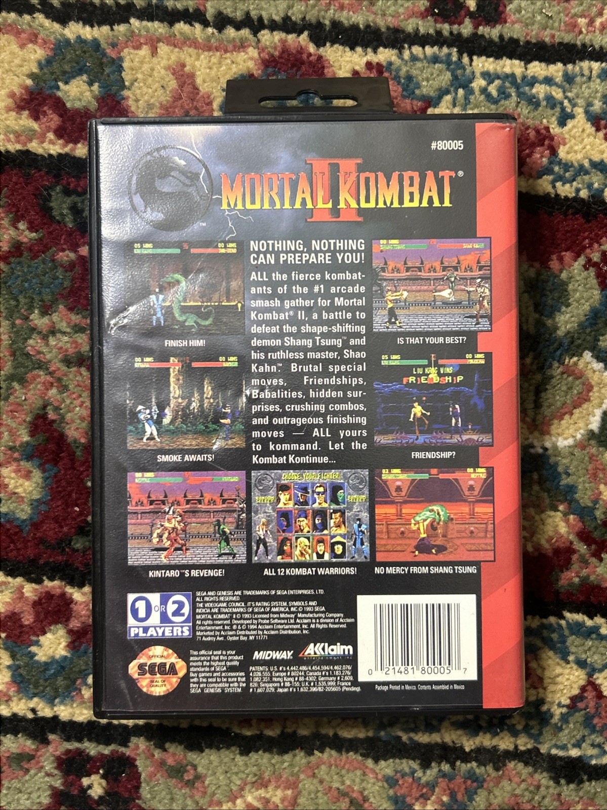 Mortal Kombat II (Sega Genesis, 1994) No Manual Tested with Case