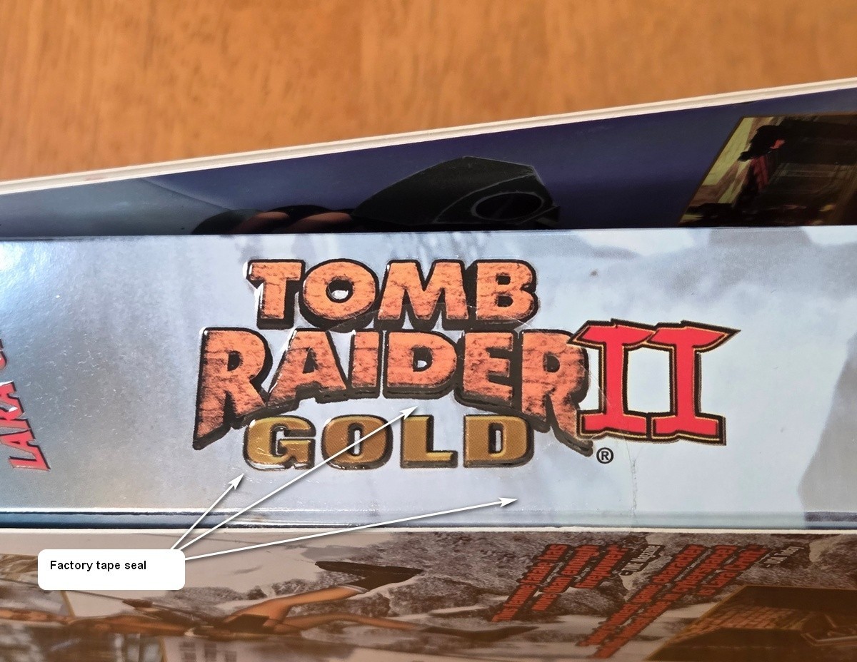 New Sealed Tomb Raider II Gold Lara Croft EIDOS Trapezoid PC Big Box Game CIB