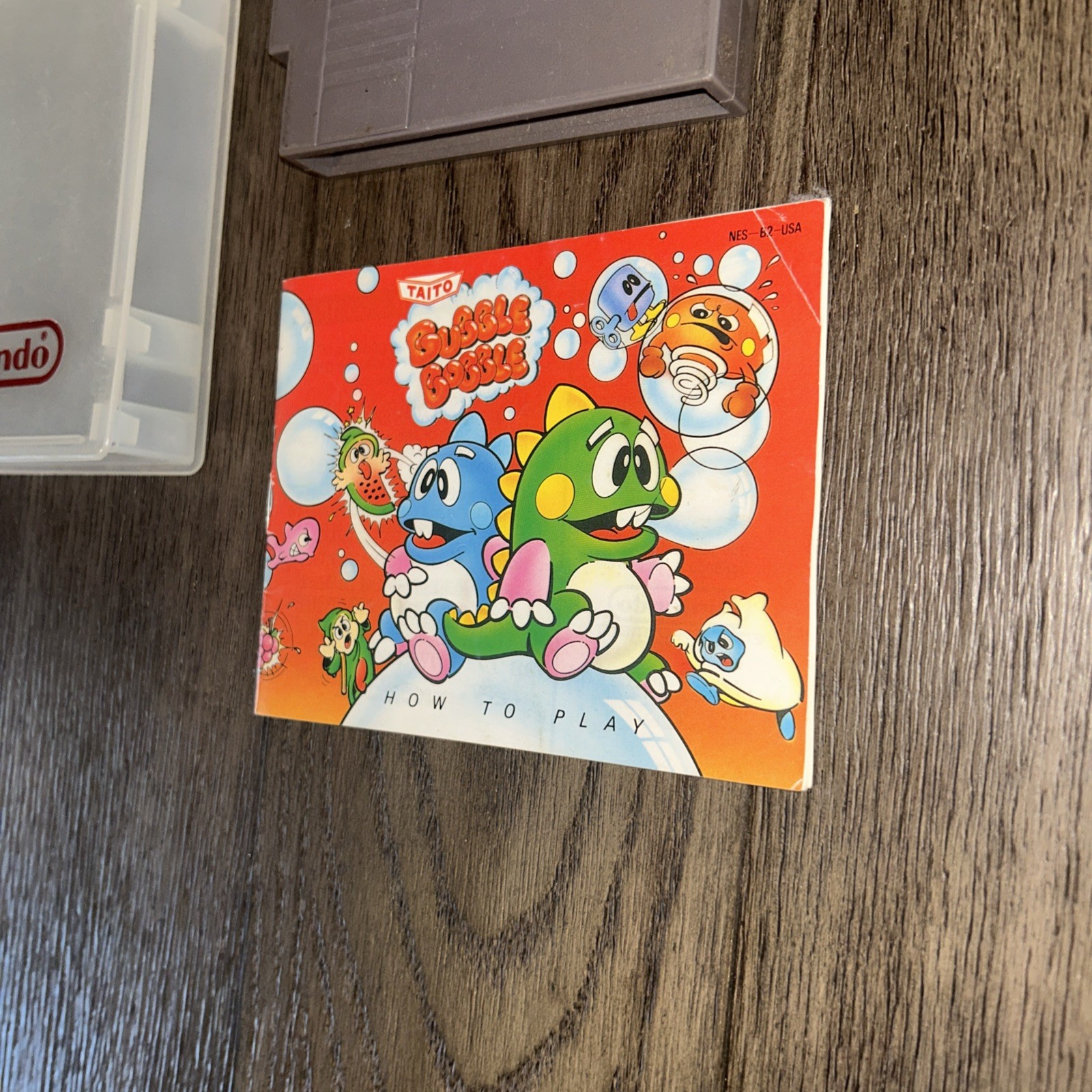 Bubble Bobble Nintendo NES 1988 Tested Cartridge, Manual, Case