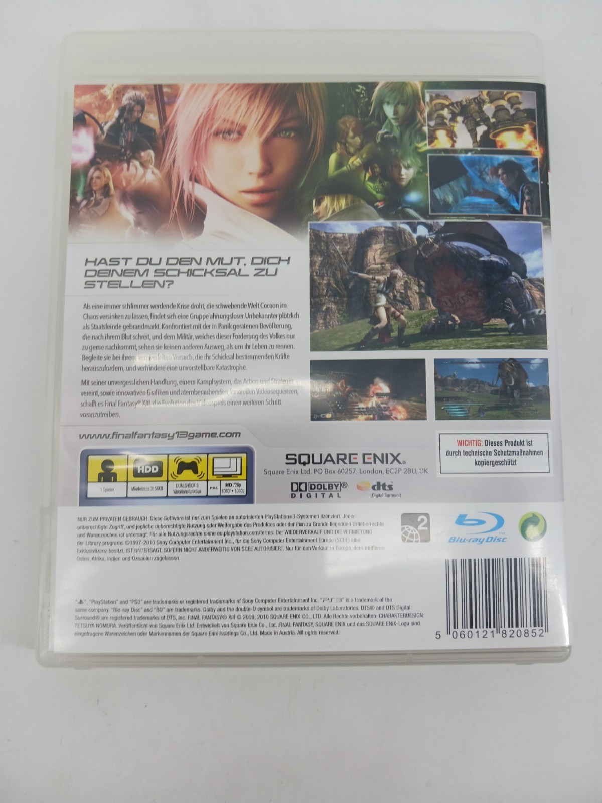 PS3 Final Fantasy XIII PAL EUR German Germany Version Sony Playstation CIB 2009