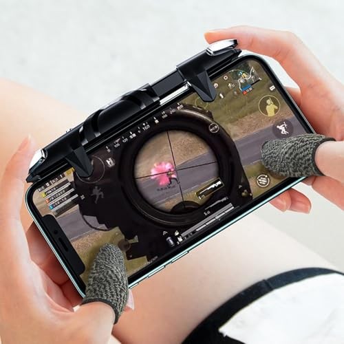 EasEasy Phone Game Trigger for iOS/Android, Mobile Gamepad Controller Black
