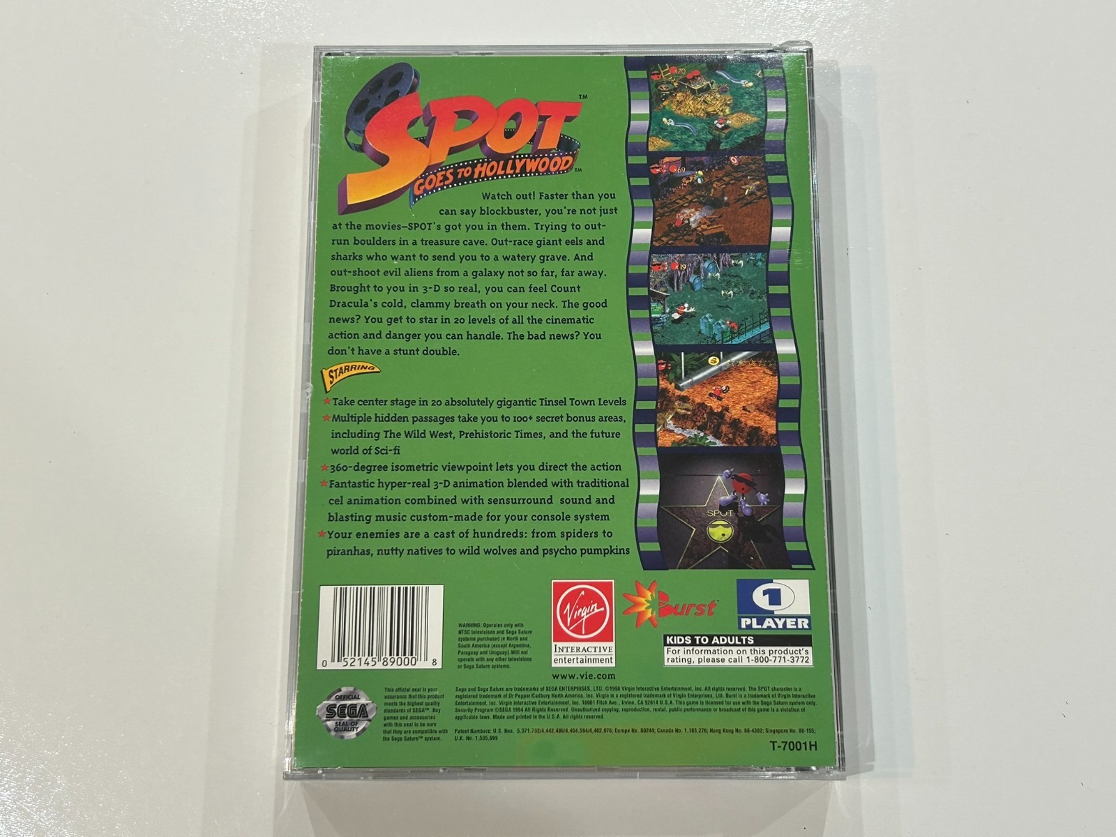 Spot Goes to Hollywood (Sega Saturn 1996) CIB Complete w Manual, Reg, Foam EX/NM