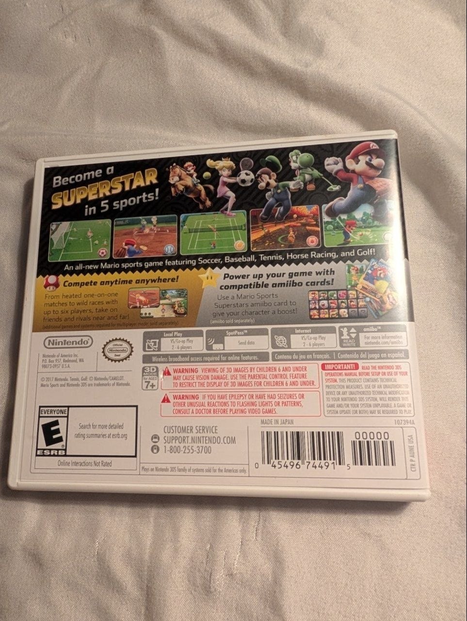 Mario Sports Superstars Nintendo 3DS Game w/ Case Authentic