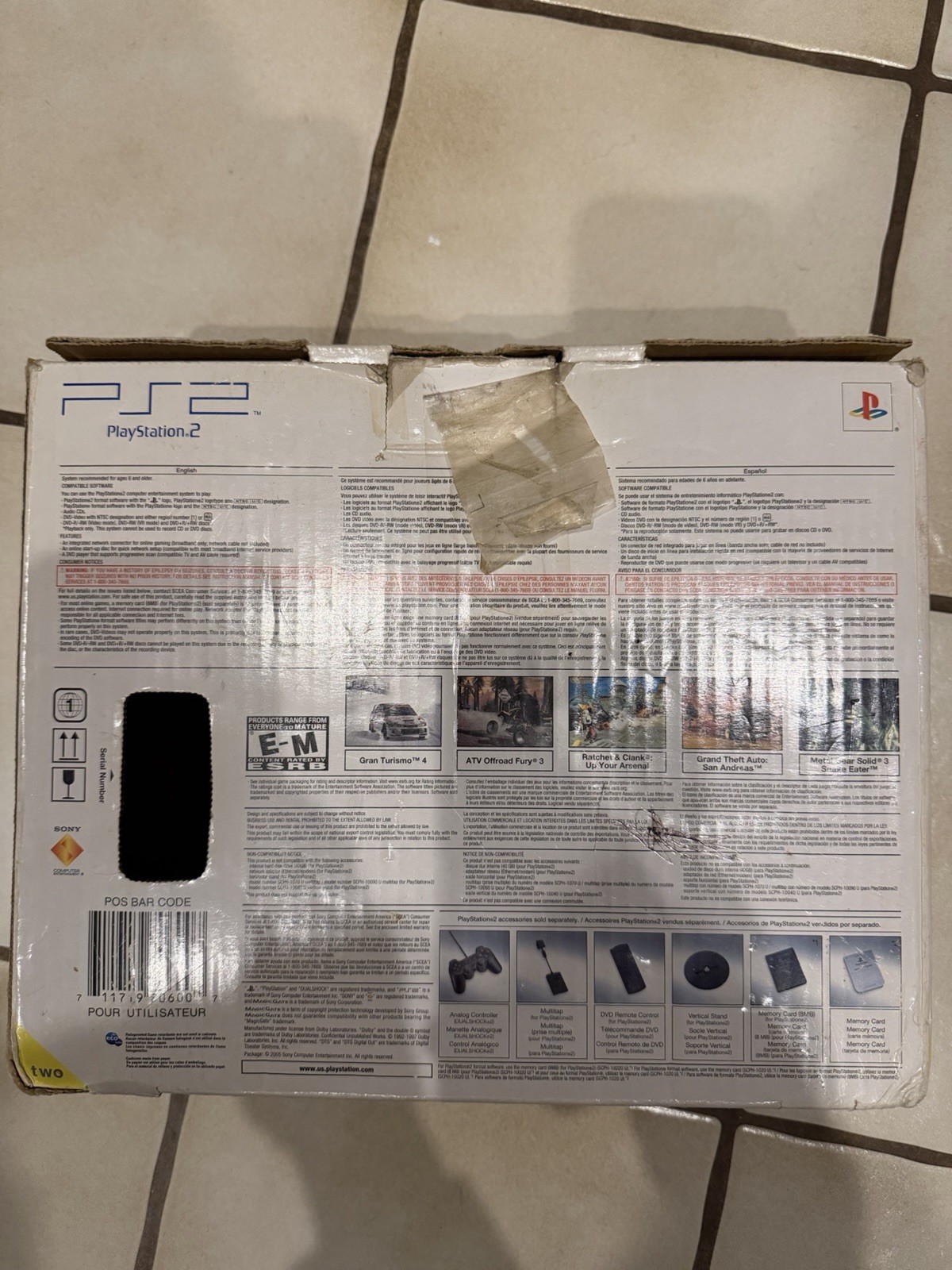 Sony PlayStation 2 PS2 Slim SCPH-70001 Box Only – No Insert OEM — READ