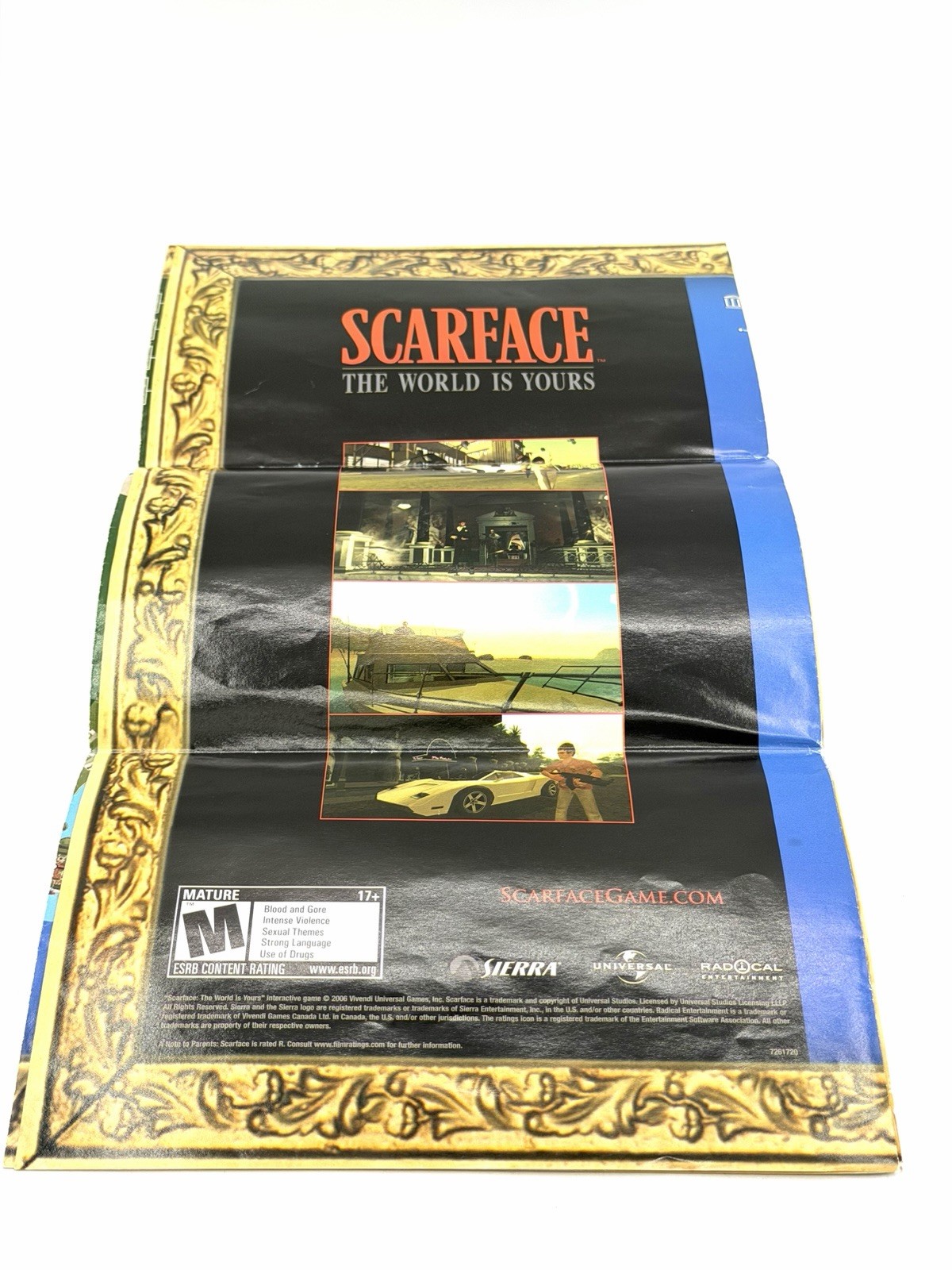 Scarface The World Is Yours PS2 Original Fold Out Map Poster Insert OEM Authen