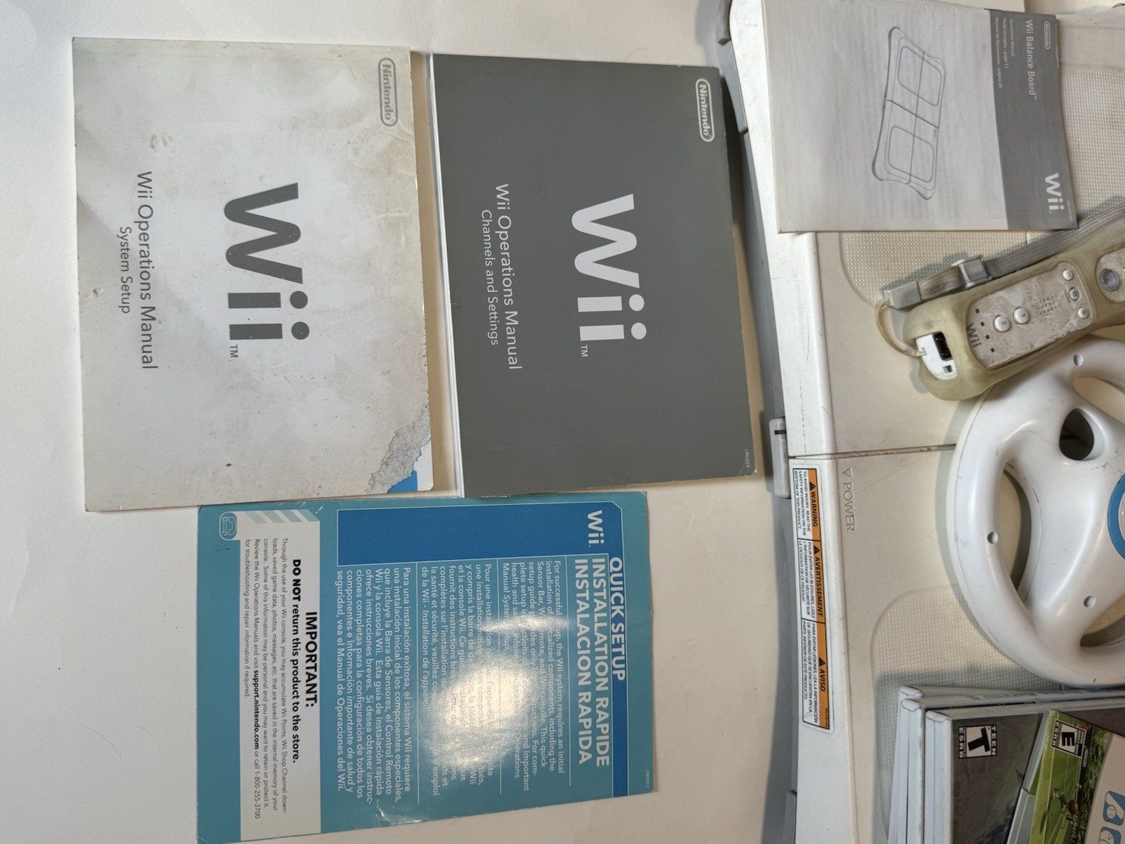 Nintendo Wii Console Bundle Working Tested w/ 2 Remotes Wii Sports Resort WiiFit