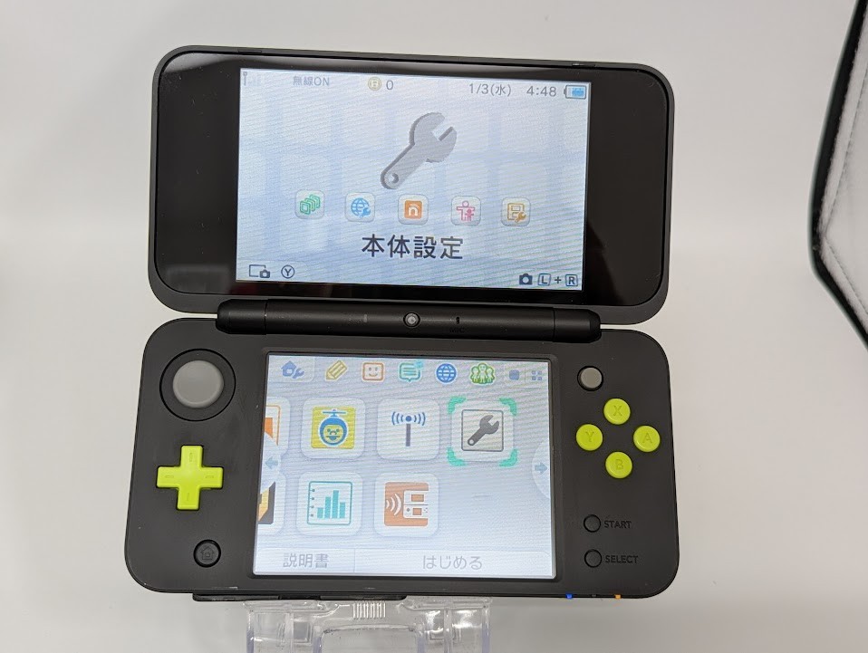 B310 Nintendo new 2DS console LL XL Lime Green x Black Japan w/adapter fx