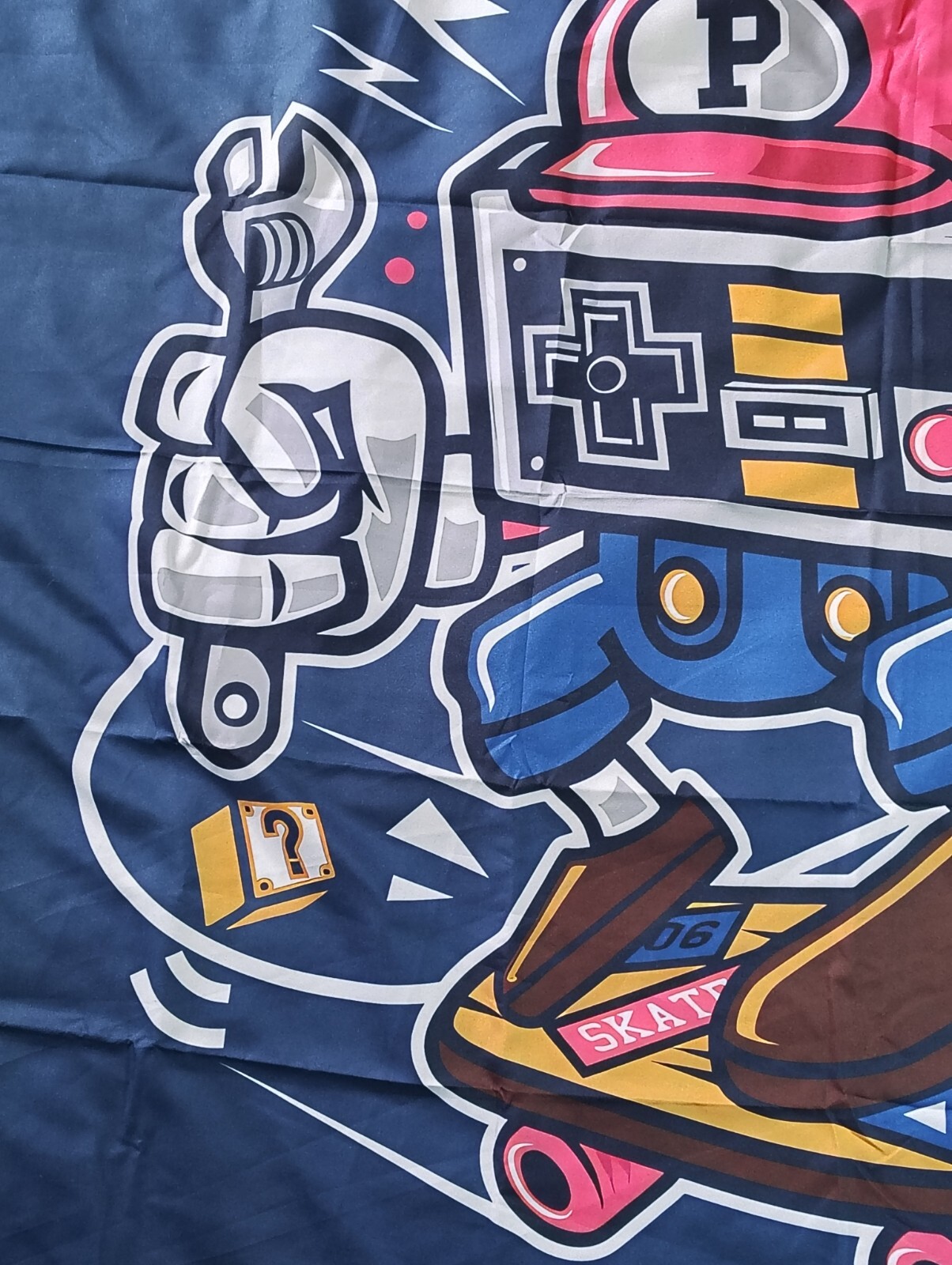 Super Brother Nintendo Arcade Skateboard Cloth Backdrop Party 5ft X 3ft Blue