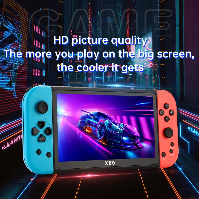 X80 Portable Game Console 7″ HD Screen PS1 Emulator Handheld Gaming Device