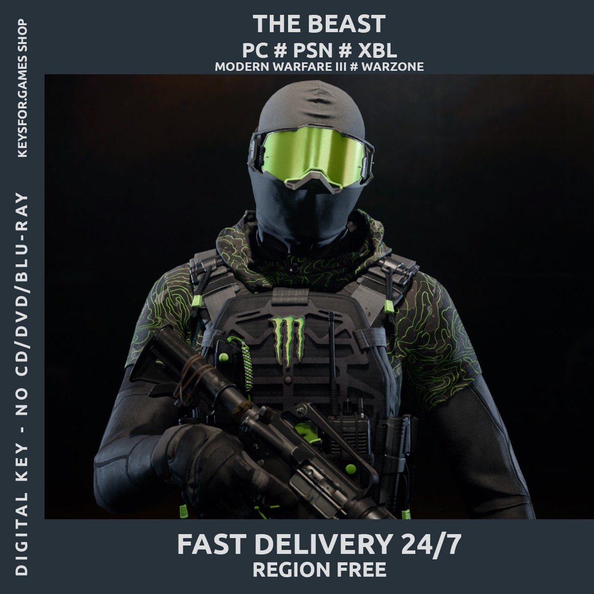 MW3 Green The Beast Operator Monster Skin – Warzone COD Modern Warfare III