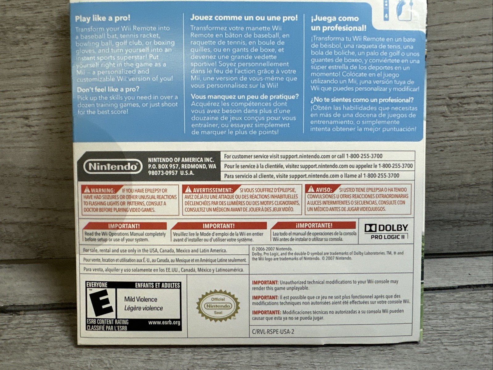Wii Sports (Nintendo Wii, 2006-2007) New Game Factory Sealed in Cardboard Sleeve
