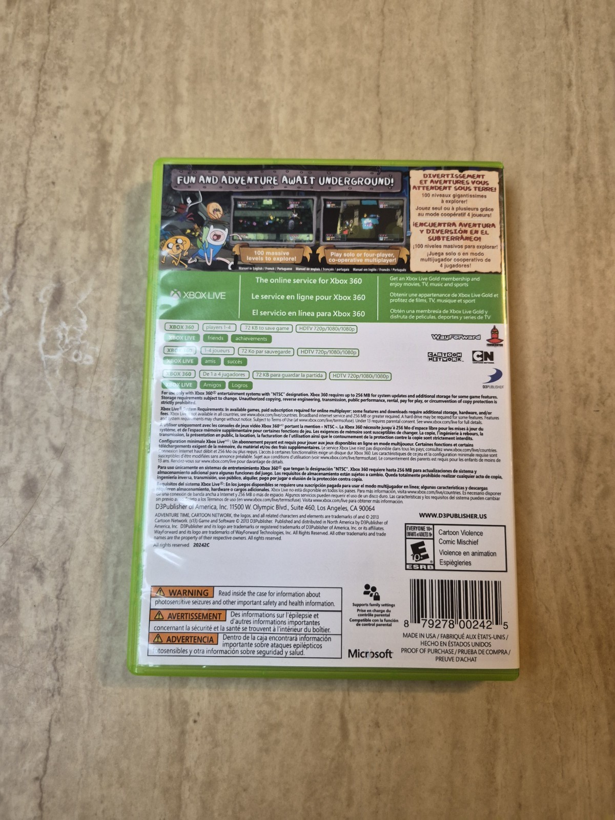Adventure Time Explore the Dungeon Because I Don’t Know Xbox 360 Complete CIB