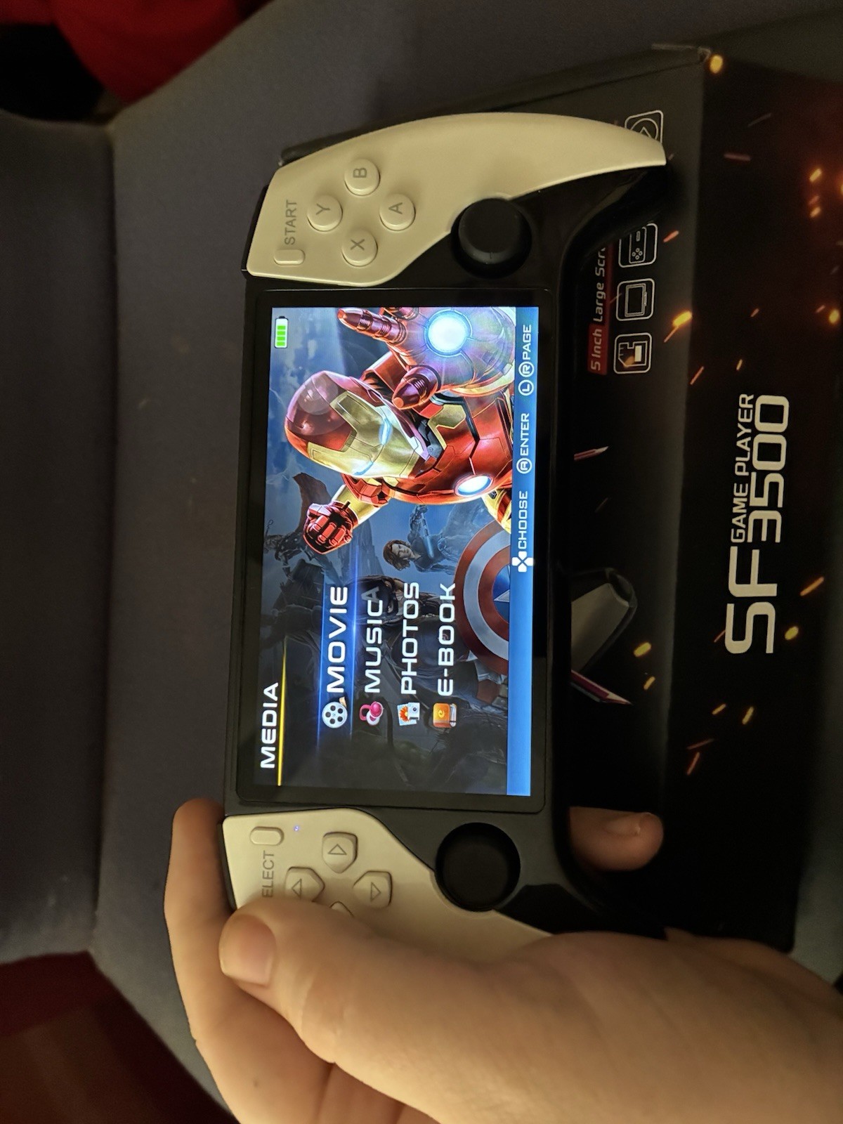 SF3500 Handheld Game Console Touchscreen FHD Display Black White
