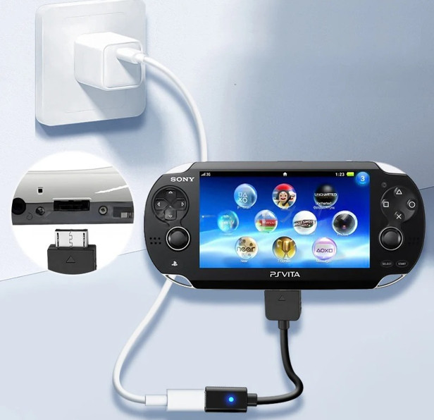 USB C Cable for Playstation Vita 1000 Controller Charging Adapter Type C LED