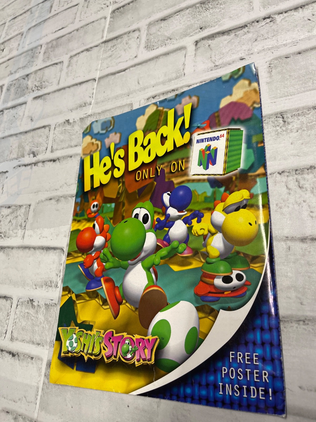 1990’s Yoshi’s Story Nintendo 64 Pre-Release Promo Mailout Poster SEALED RARE