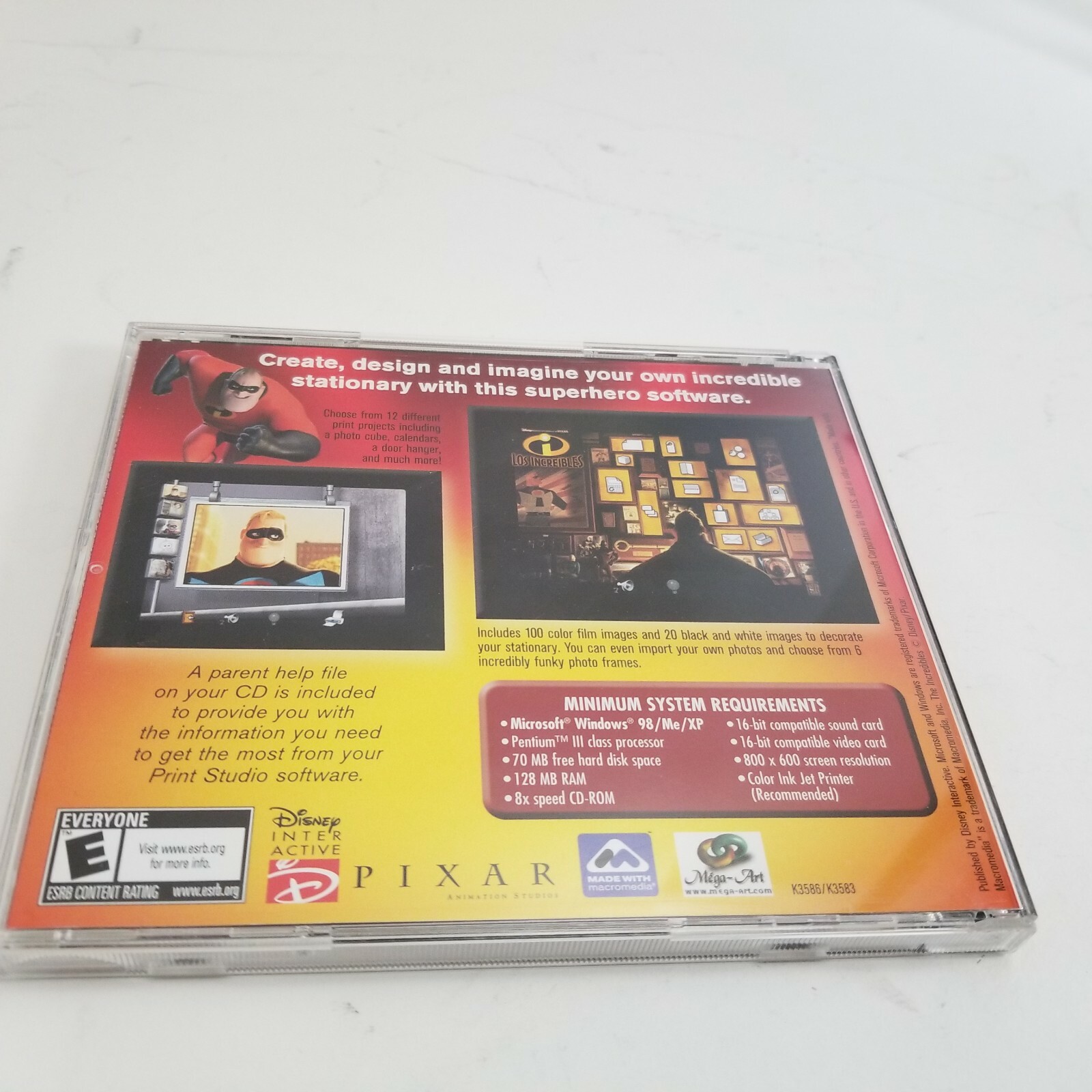 The Incredibles PC-CD ROM Print Studio Disney Pixar