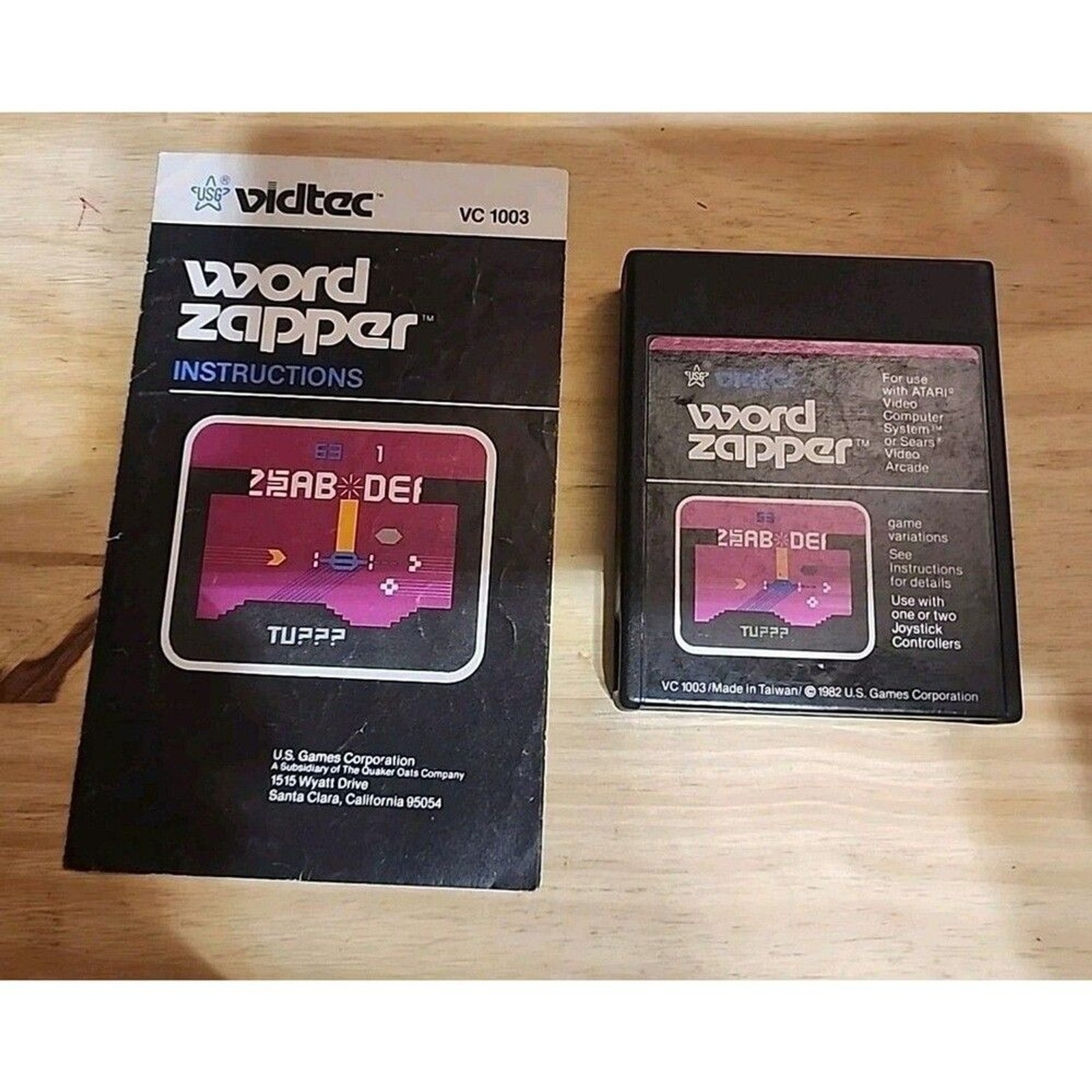 Word Zapper – Atari 2600 Video Game with Manual – Tested & Working