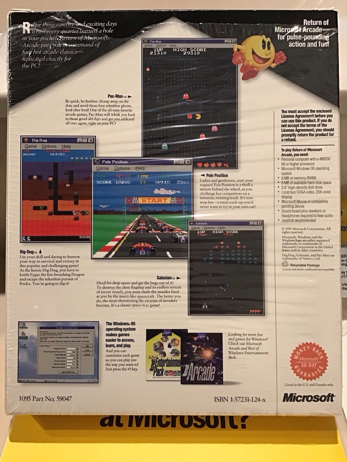 MS Home Return Of Microsoft Arcade game for Win95 3.5in Diskettes Big Box