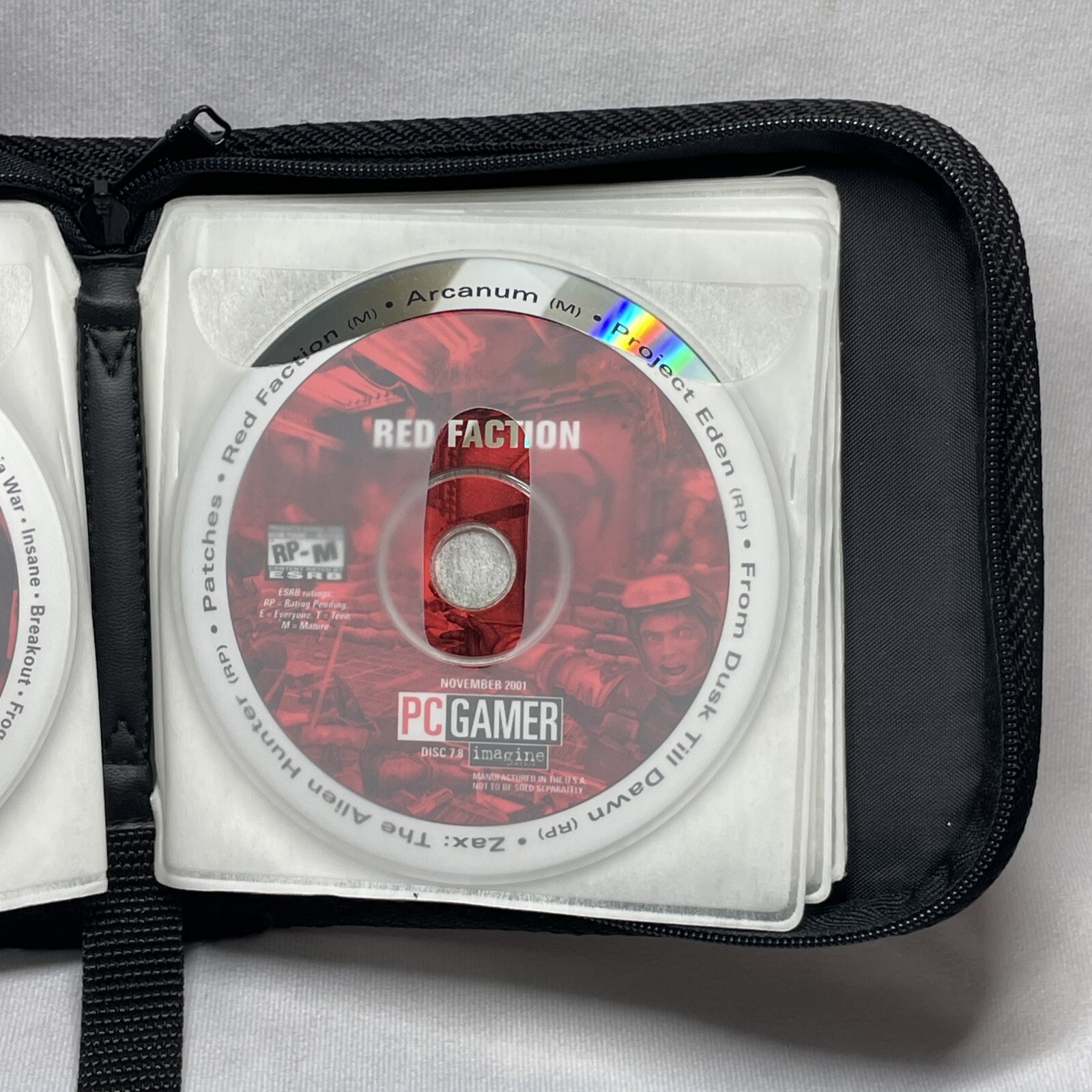 PC Gamer Demo CD Lot 15 Y2K 2000s Vintage Games Zippered Case