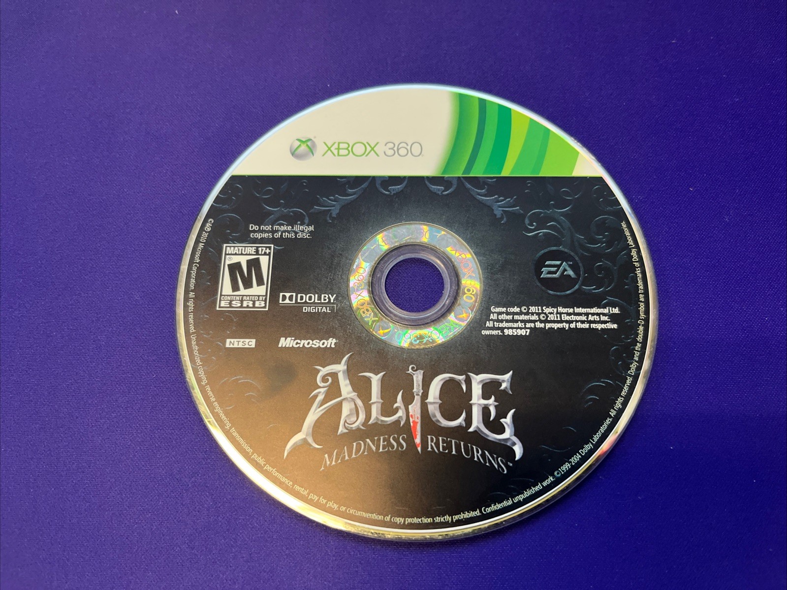 B5 – Alice Madness Returns (Xbox 360) – Disc Only