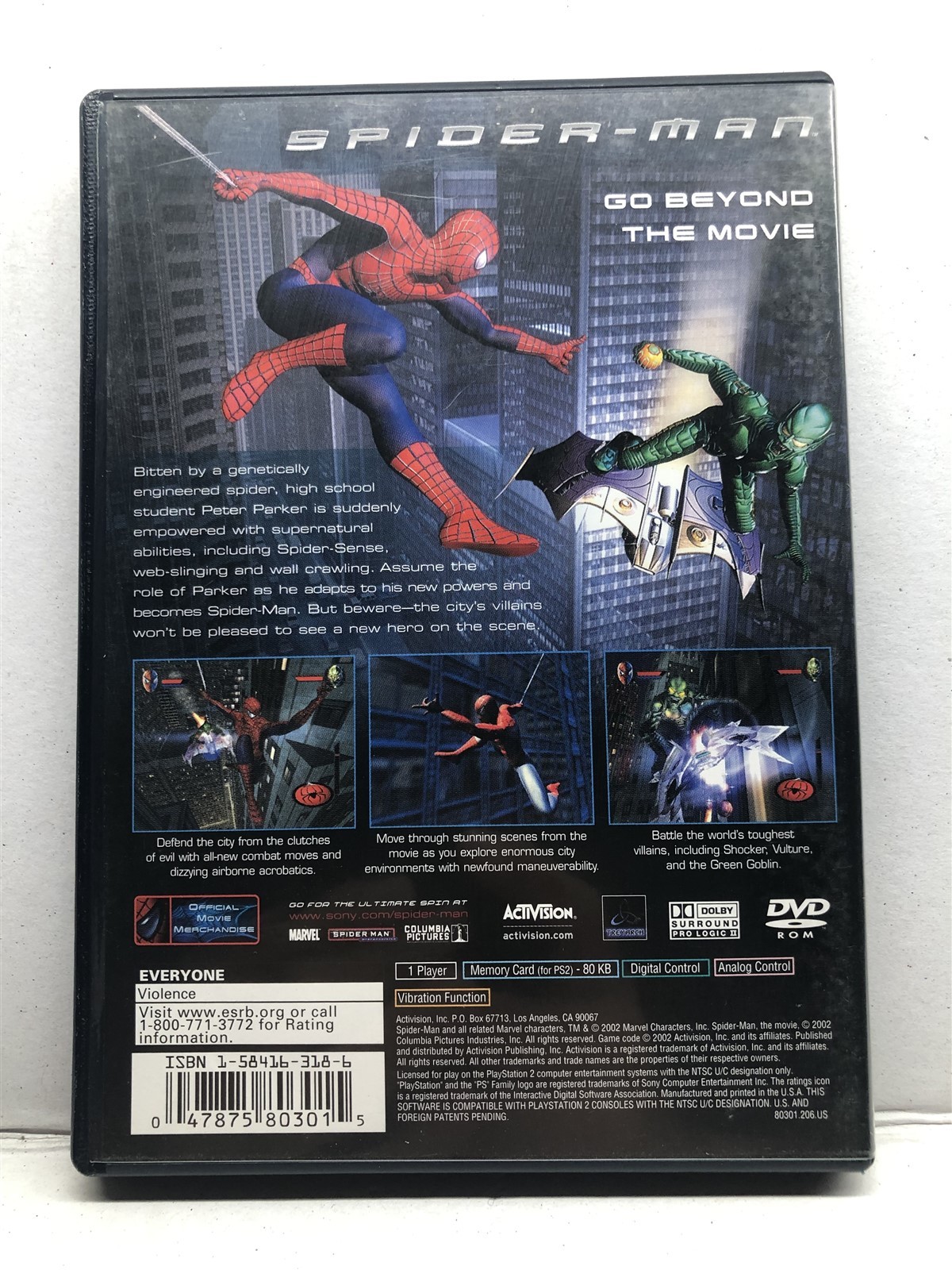 Spider-Man: The Movie (PlayStation 2, 2002) Complete Tested Working – Free Ship