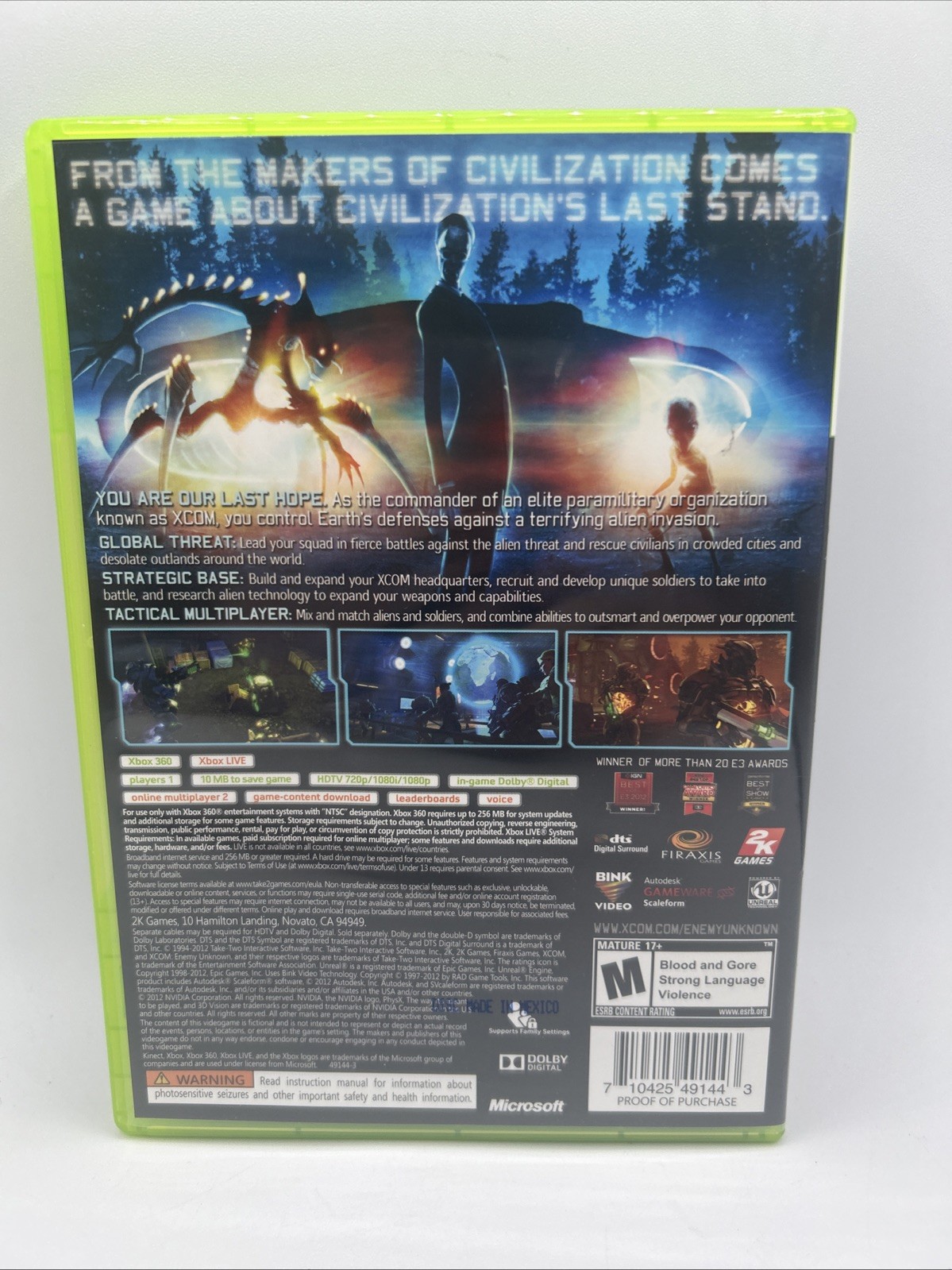 XCOM Enemy Unknown Xbox 360 Complete – Excellent Condition Tested
