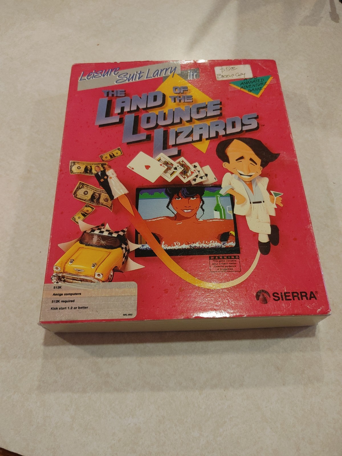 Amiga Vintage Games BOX Lot, Leisure Suit Larry, Backgammon, and Dragon’s Lair