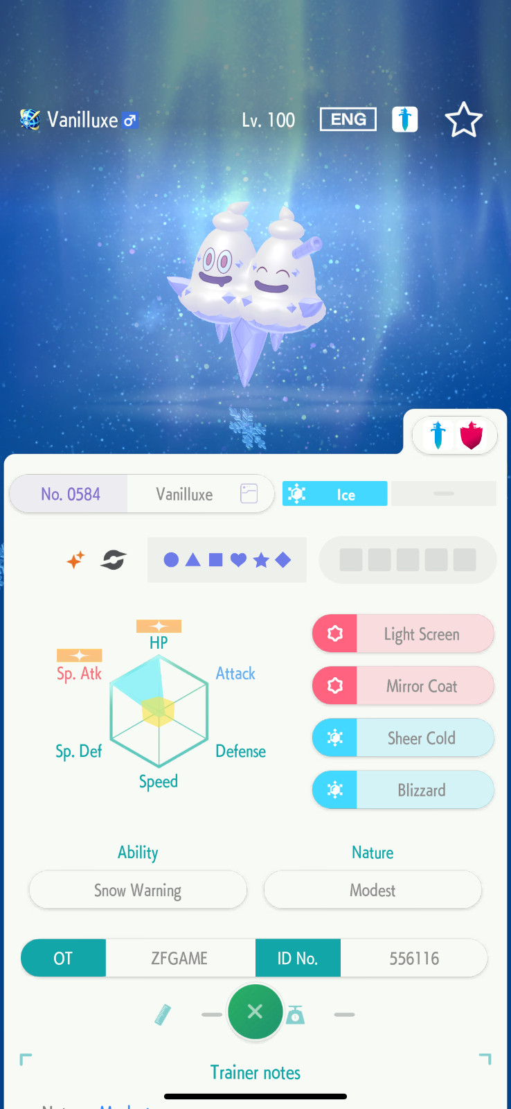 ✨6IV SHINY Vanilluxe + EVS🚀 POKEMON HOME✨Champions✨Online delivery⚡