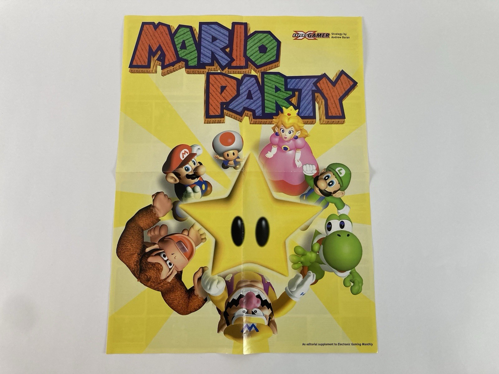 Vintage Mario Party 1 Expert Gamer Magazine Poster 1998 EGM 15” x 20”