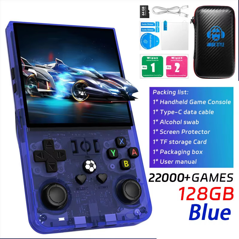 R36MAX Retro Handheld Game Console with 128GB Games and 4.0″ IPS Screen