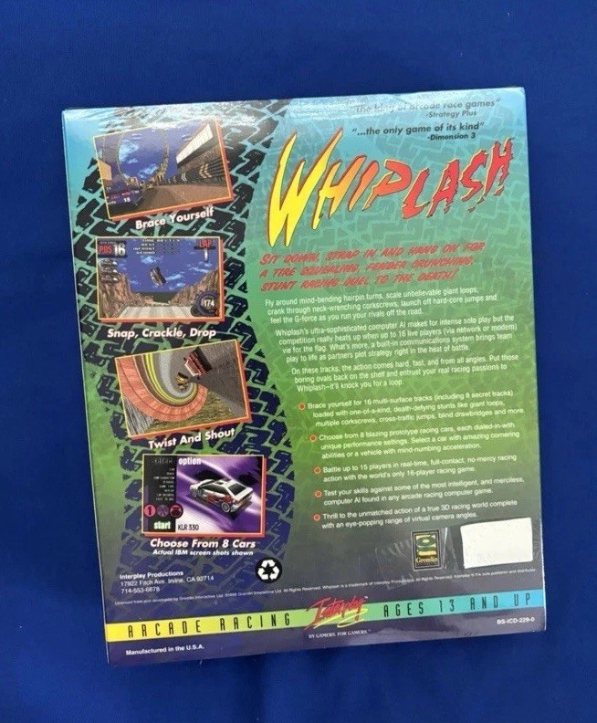 Whiplash PC 1996, Big Box – Brand New – Sealed – Free Shipping
