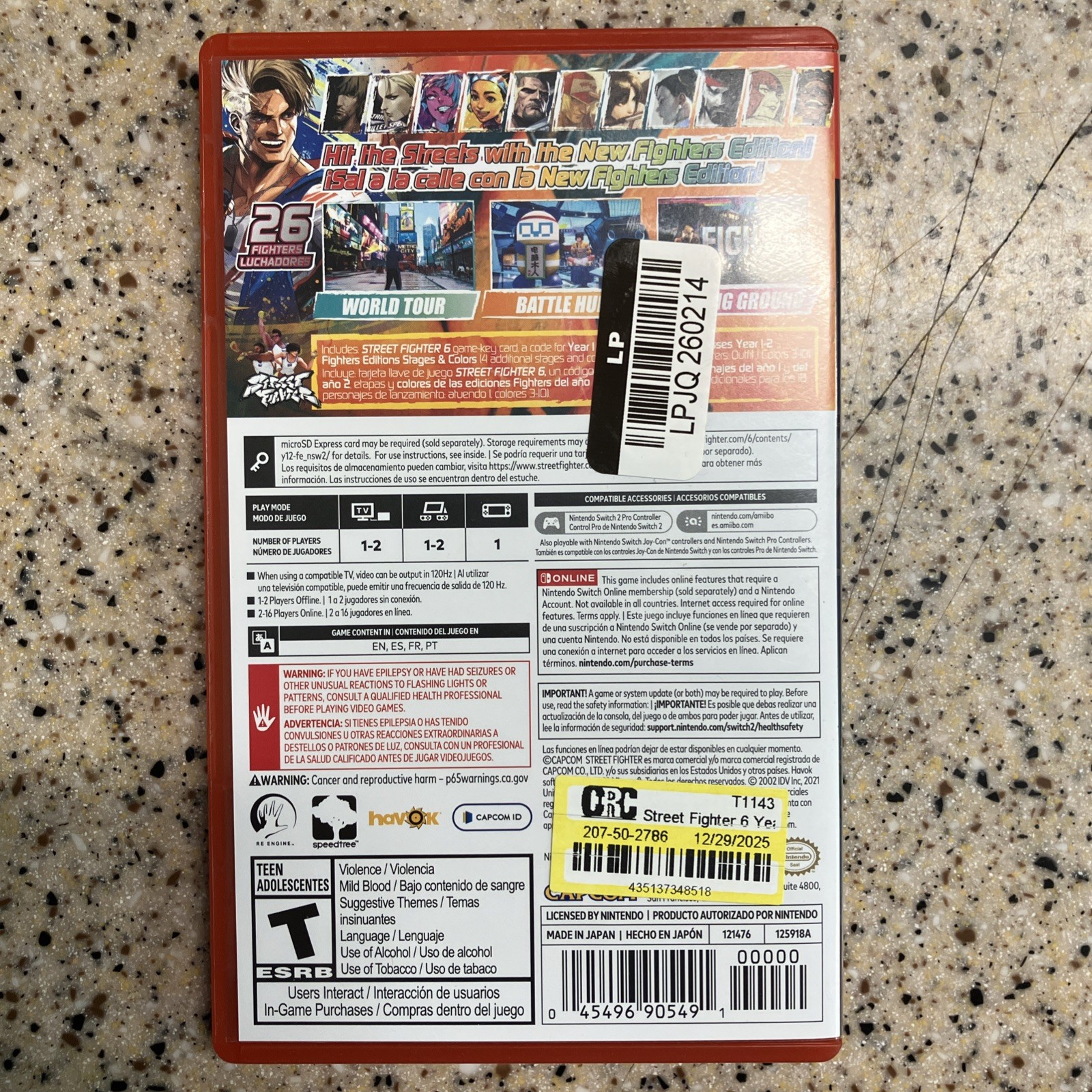 Street Fighter 6 – Year 1-2 Fighters Edition – Nintendo Switch 2 (Game-Key Card)